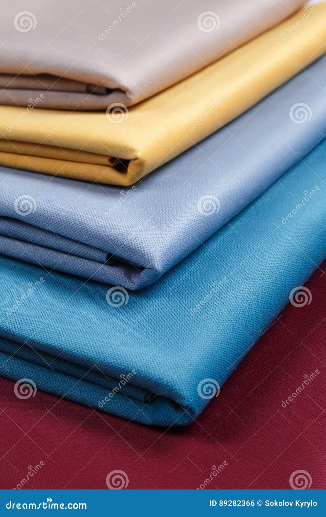 Fabric Neatly Folded, Laid Out with Different Patterns for Design Stock Photo Image of fashion