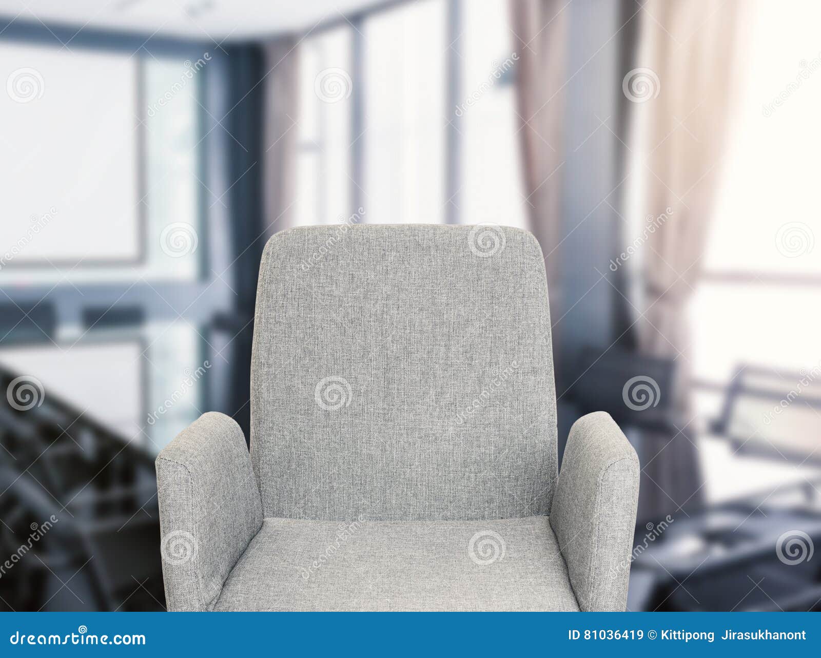 Fabric Office Chair with Office Background Stock Image Image of