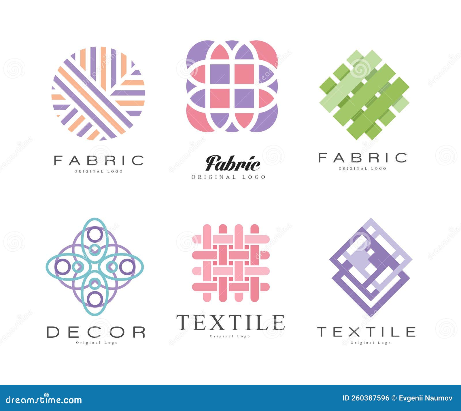 Fabric and Textile Decor Abstract Logo Design with Embroidery Ornament
