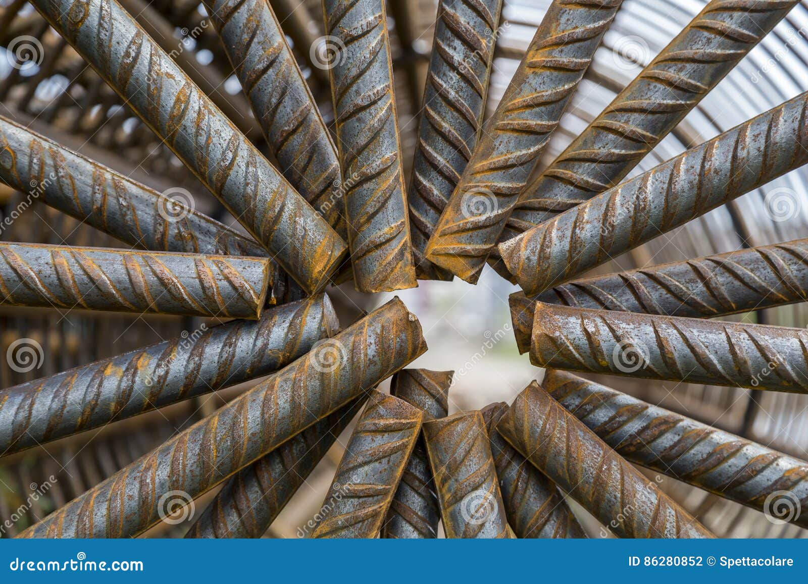 Fabricated Rebar Cage for Poles Construction Stock Photo Image of