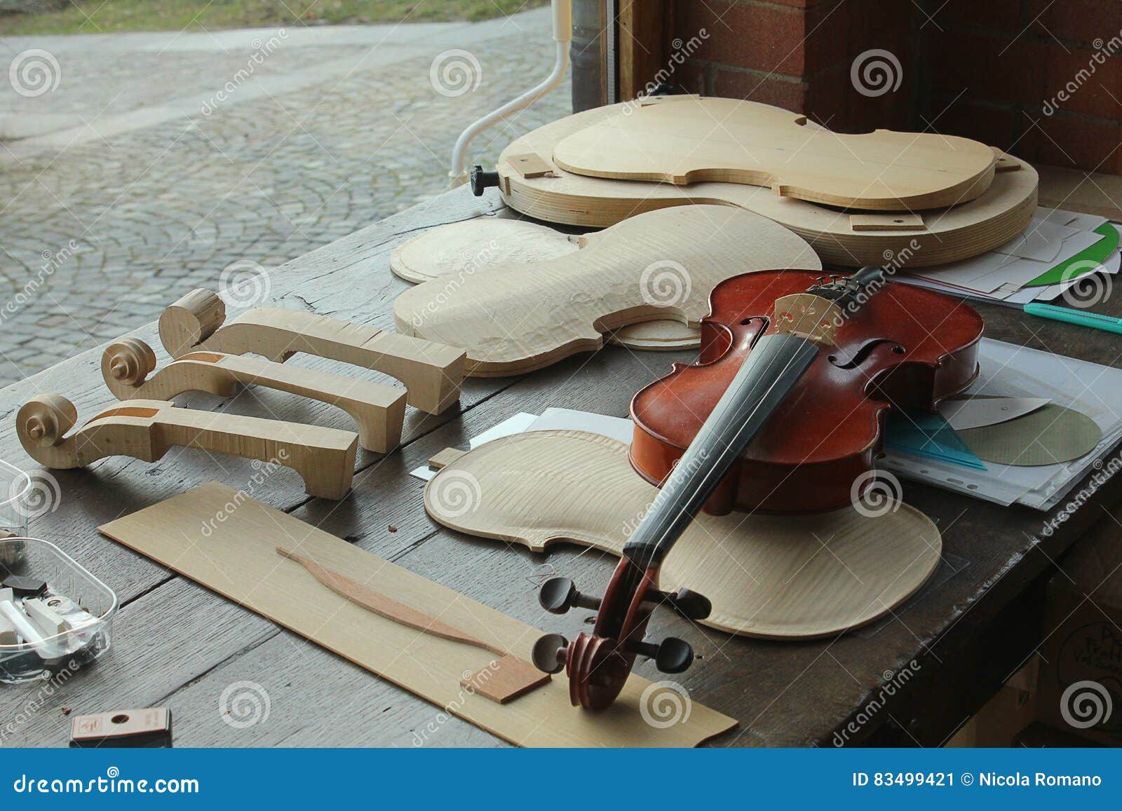 Fabrication of Violins in a Laboratory Stock Image Image of wood