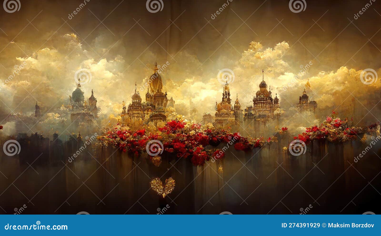Fabulous Magic Solemn Golden Background Stock Illustration