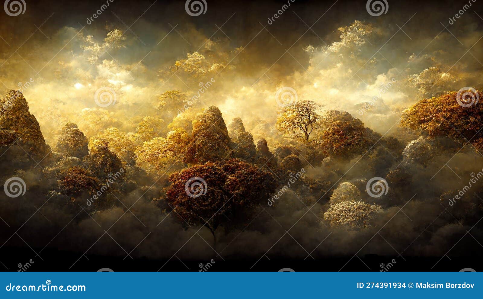 Fabulous Magic Solemn Golden Background Stock Illustration