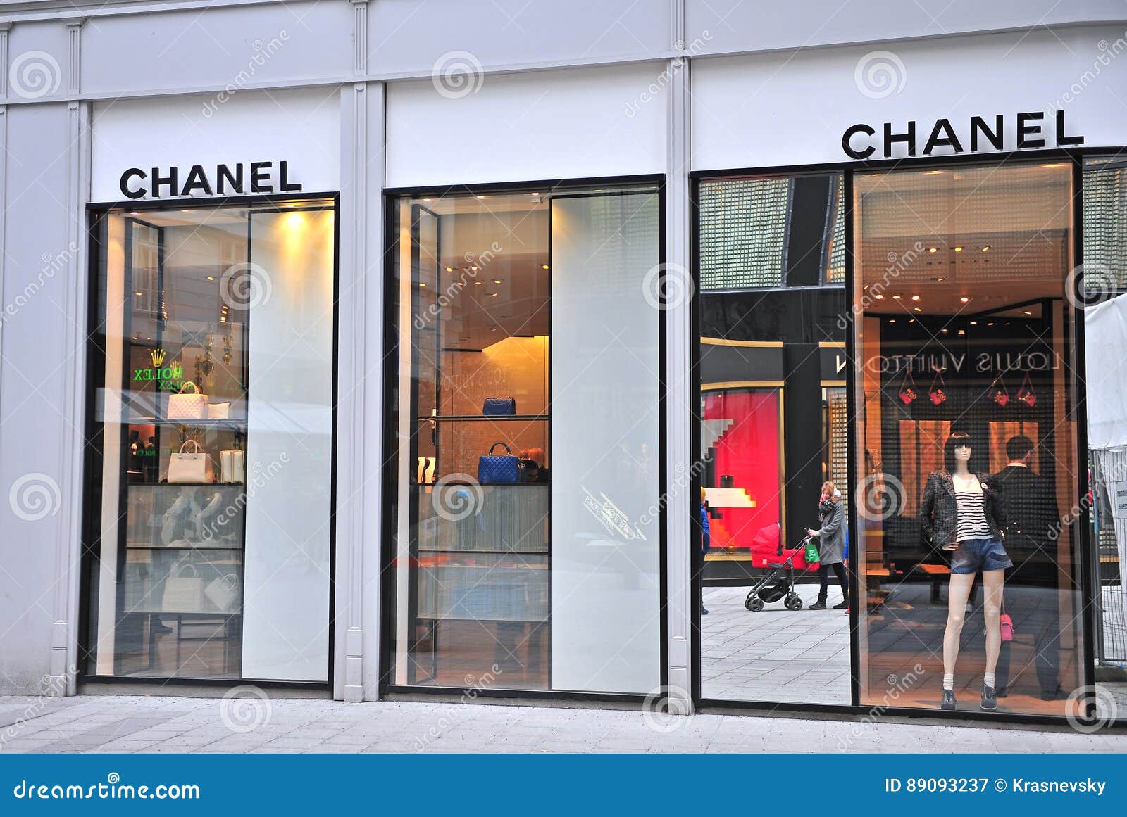 Facade of Chanel Store in the Street of Vienna Editorial