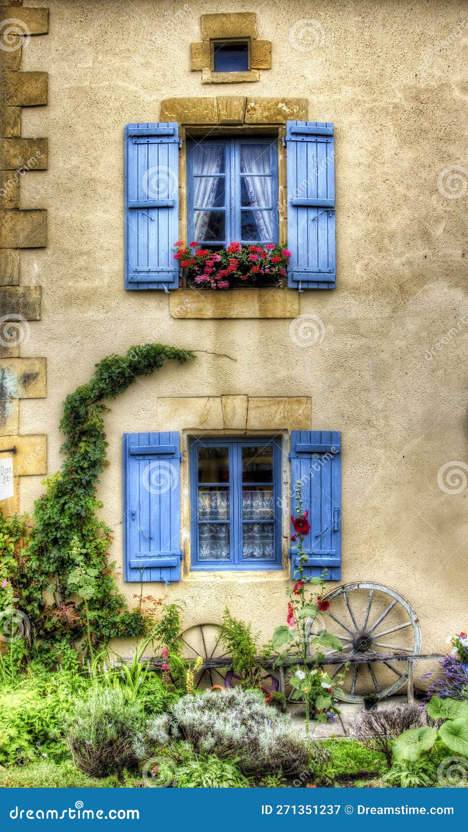 Facade of a Charming French House in Dordogne Stock Image Image of