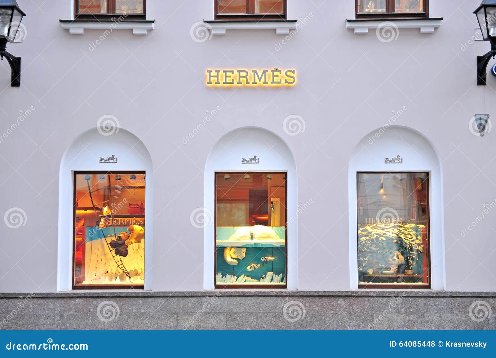 Facade of Hermes Flagship Store in Moscow Editorial Stock Photo - Image of  luxurious, luxury: 64085448