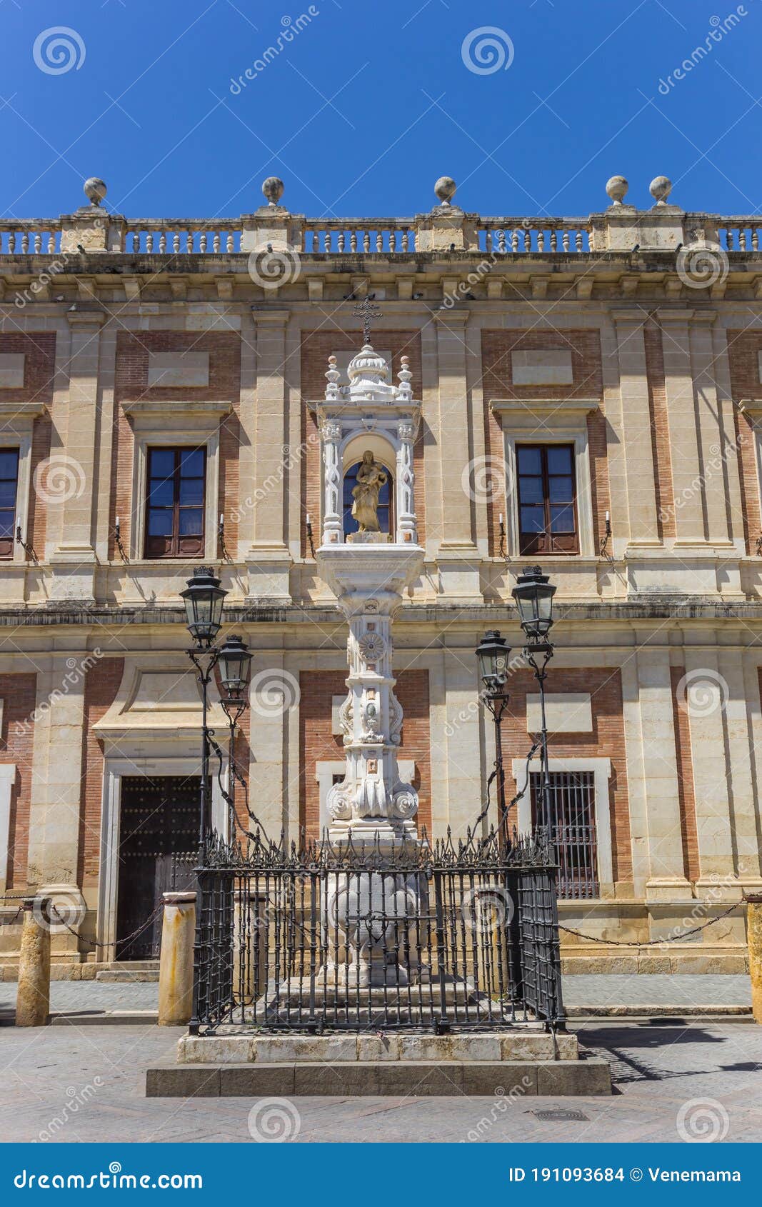 facade of the historic archivo de indias building in sevilla