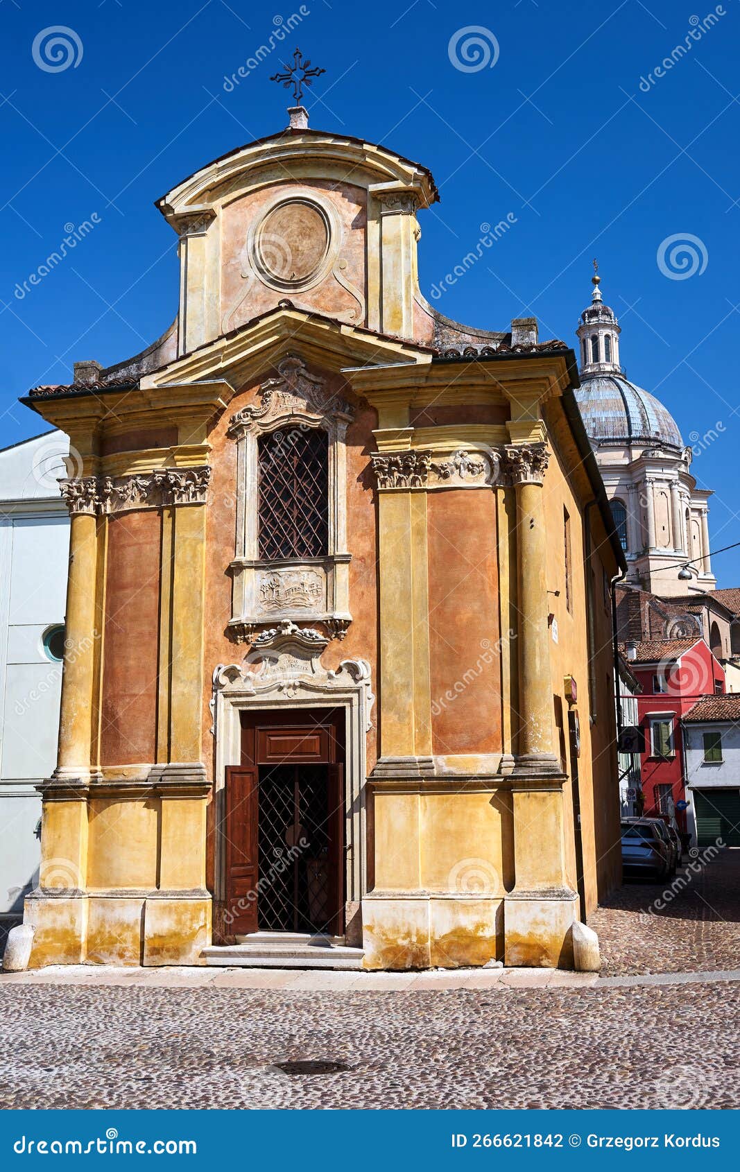 the facade of the historic baroque church madonna del terremoto in the city of mantua