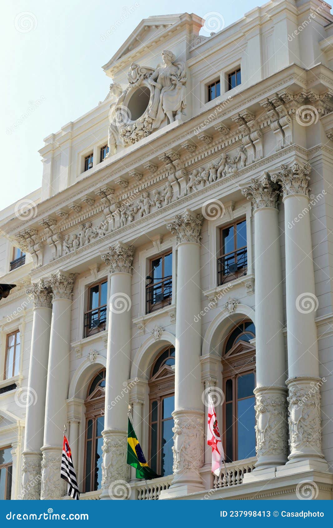 facade of historic building of secretary of justice of sao paulo