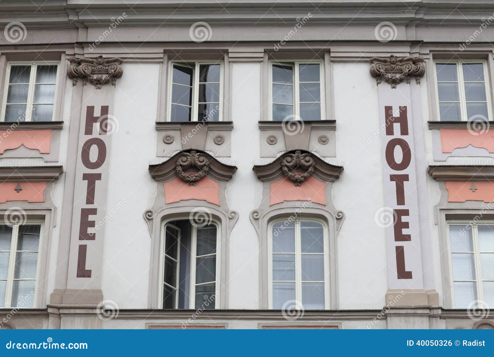 Facade of hotel stock photo. Image of brown, decoration - 40050326