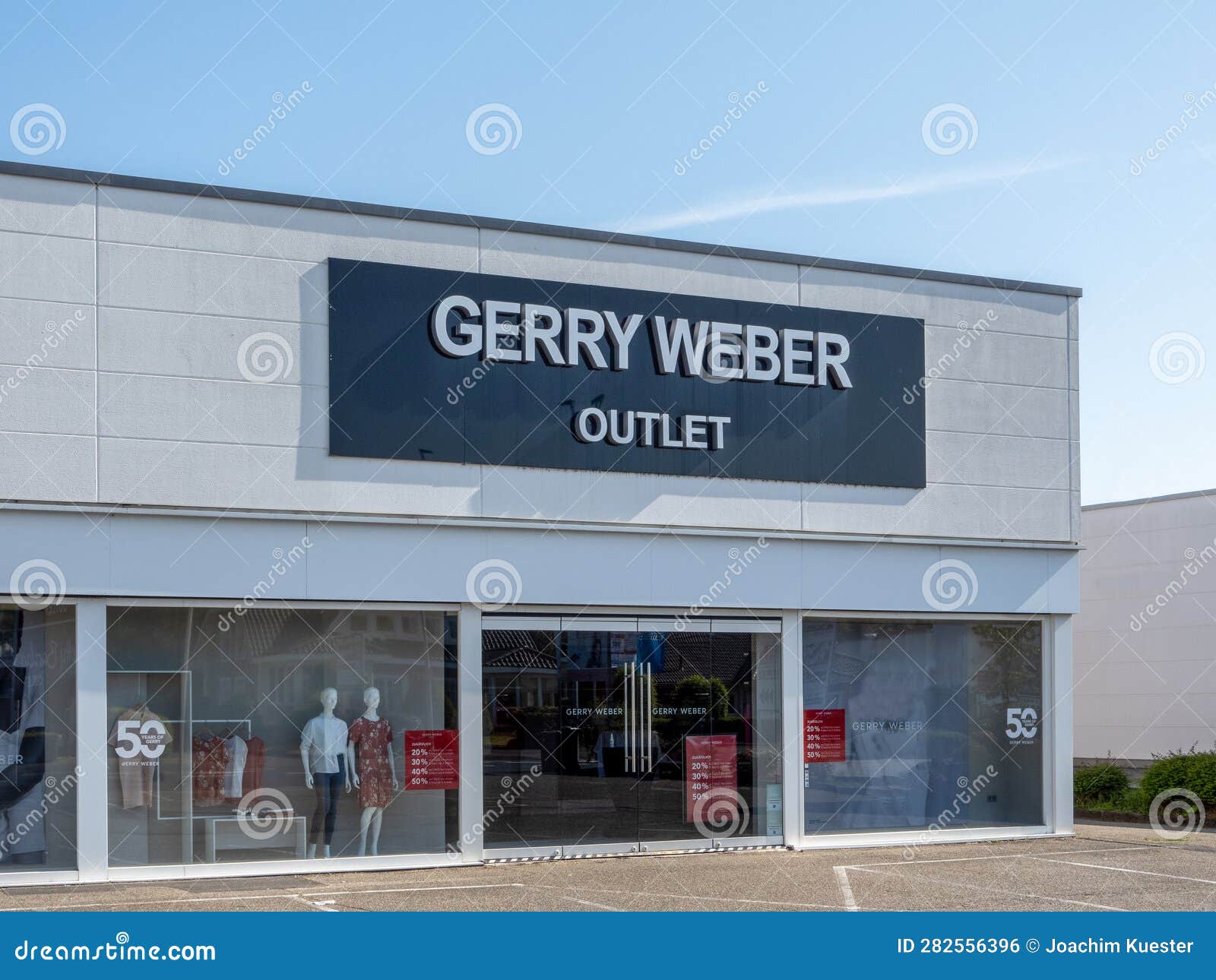 Facade of the Local Gerry Weber Outlet Store. Gerry Weber is a Clothing ...