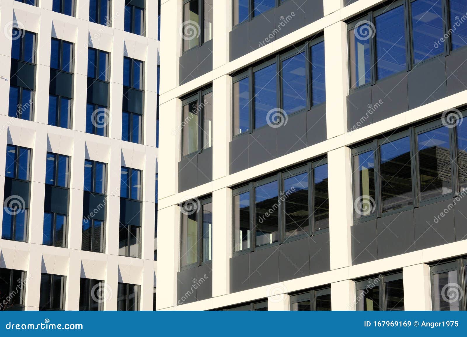 Facade of Modern Office Buildings in a New Contemporary Business Center ...