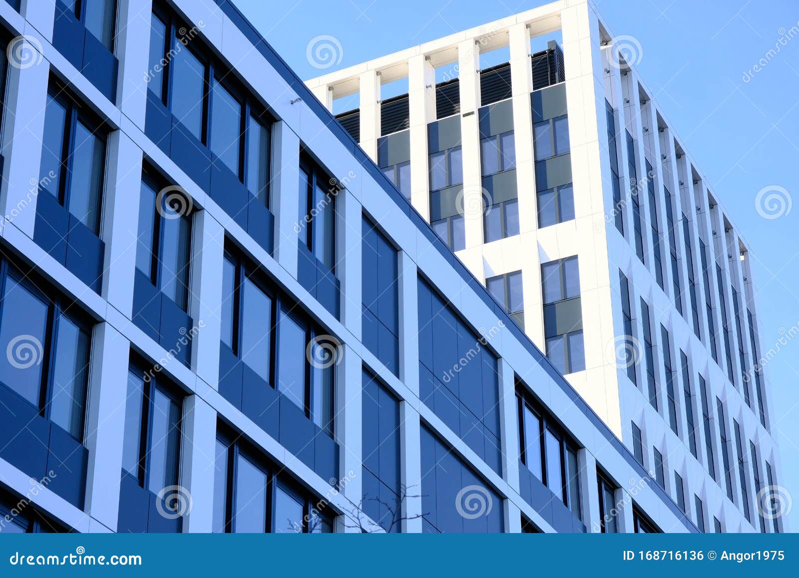 Facade of a Modern Office Buildings in New Contemporary Business Center  Stock Photo - Image of modern, district: 168716136