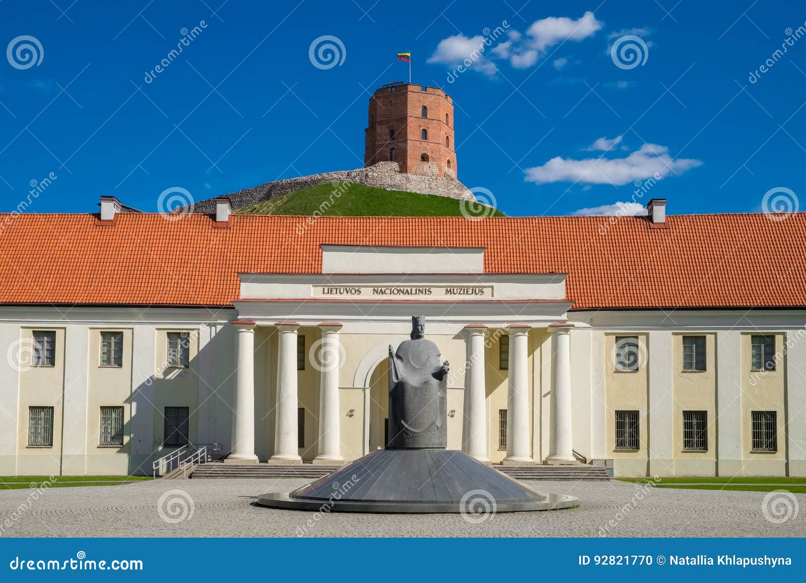 facade of new arsenal, lithuania, gediminas tower, vilnius, lithuania.
