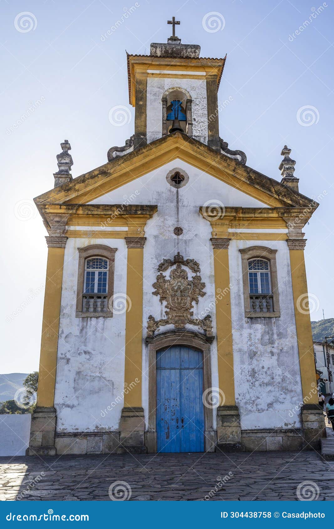 facade of the nossa senhora das merces church is a baroque style catholic church in ouro preto, minas gerais, brazil