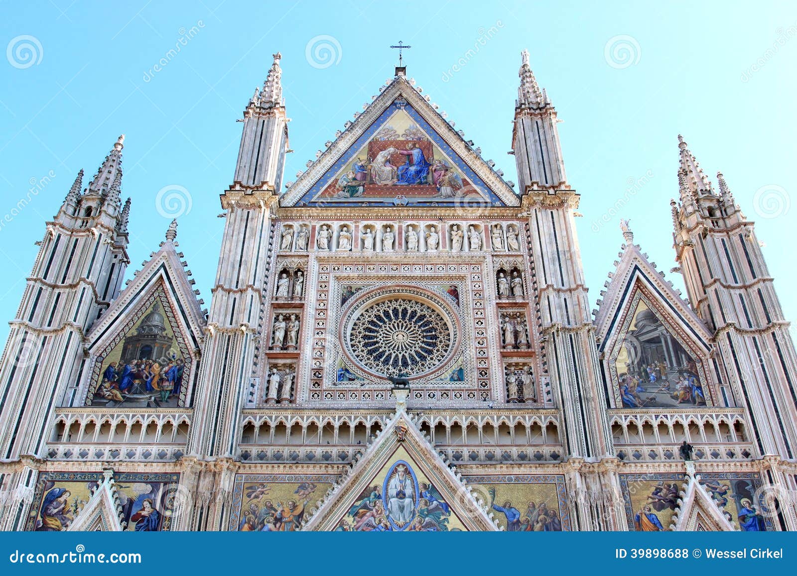 facade of orvieto cathedral, italy
