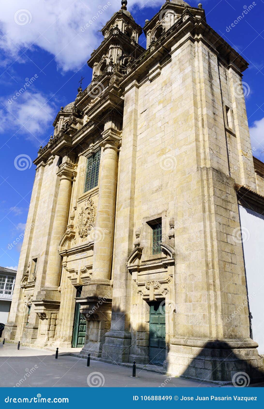 facade of the parish church of santiago in neoclassical style wi