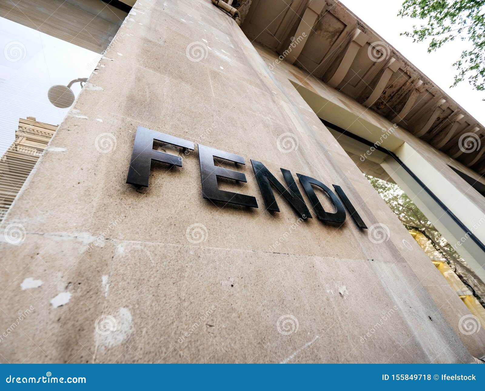 Facade Showcase of Fendi Logotype Editorial Stock Photo - Image of ...