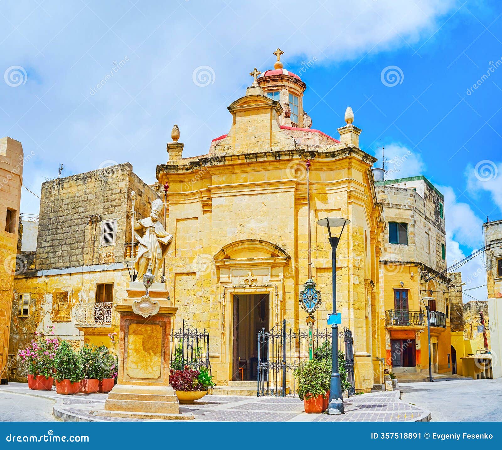facade of st cataldus church in rabat, malta
