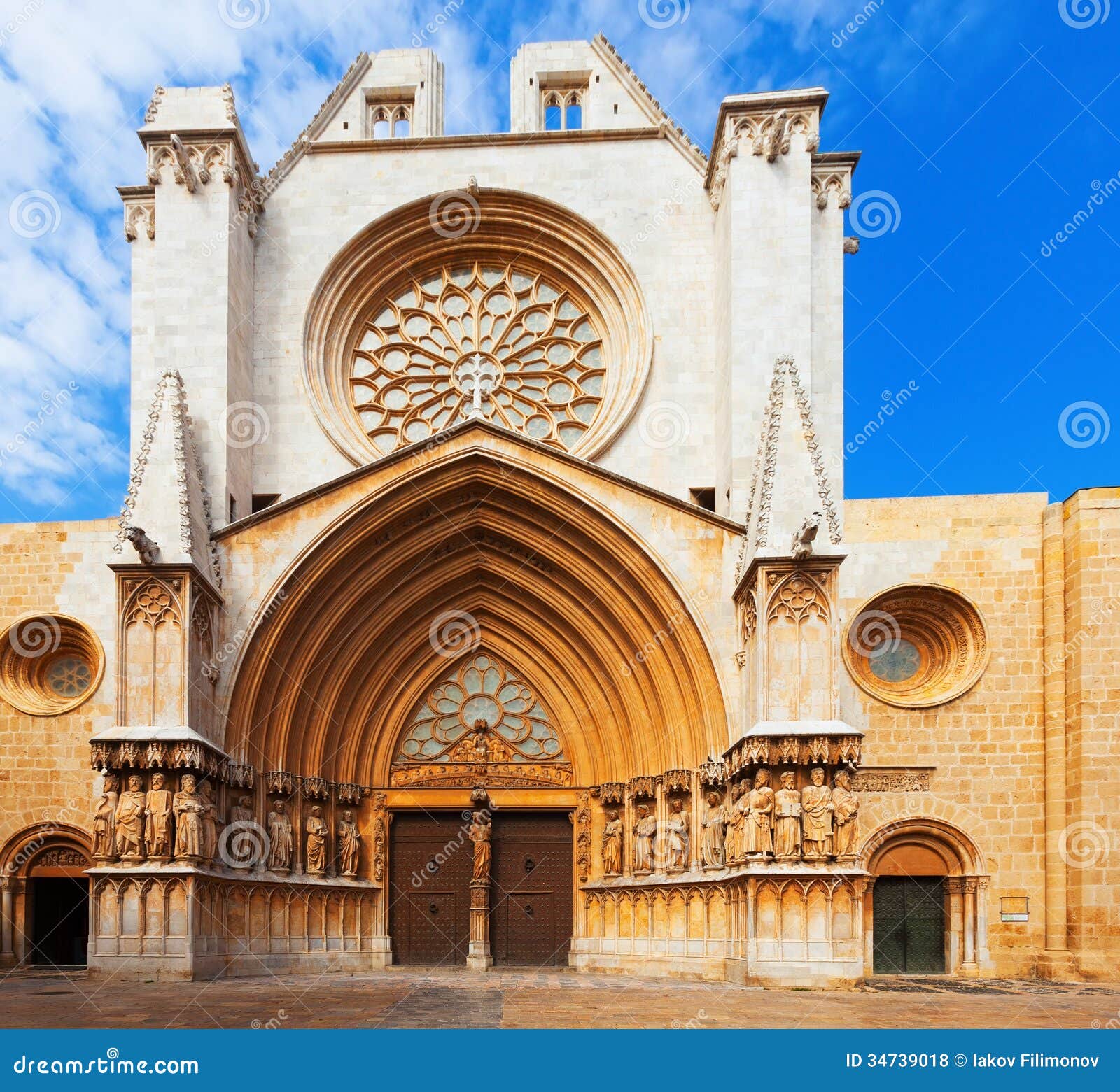 Facade of Tarragona Cathedral Stock Photo Image of view, sightseeing 34739018