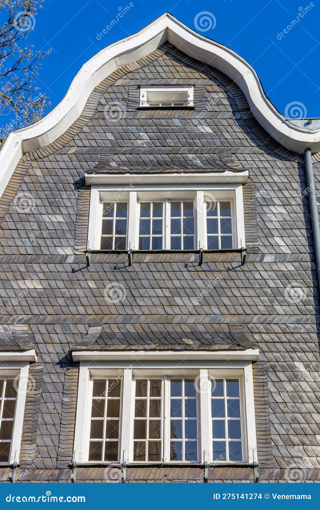 Facade of a Typical German House in Wuppertal Elberfeld Stock Photo