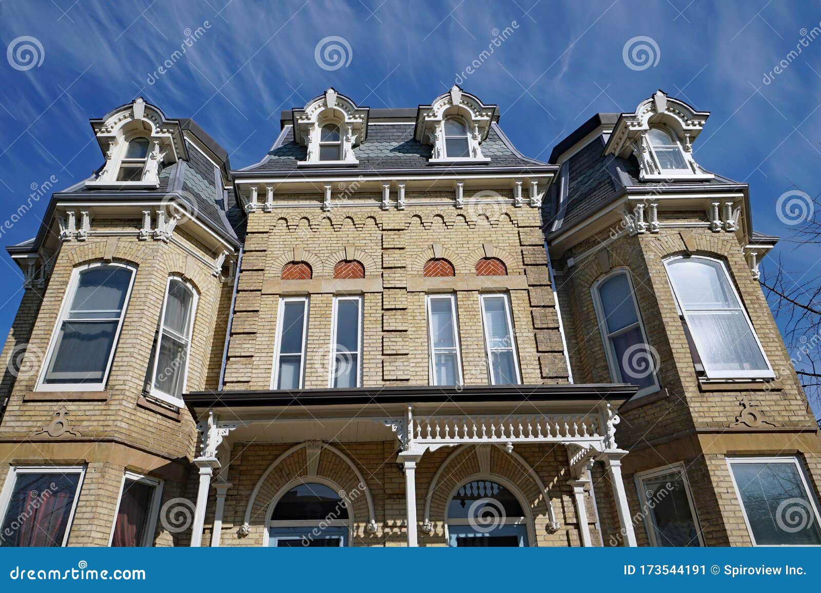 Facade of Victorian house stock image. Image of home - 173544191