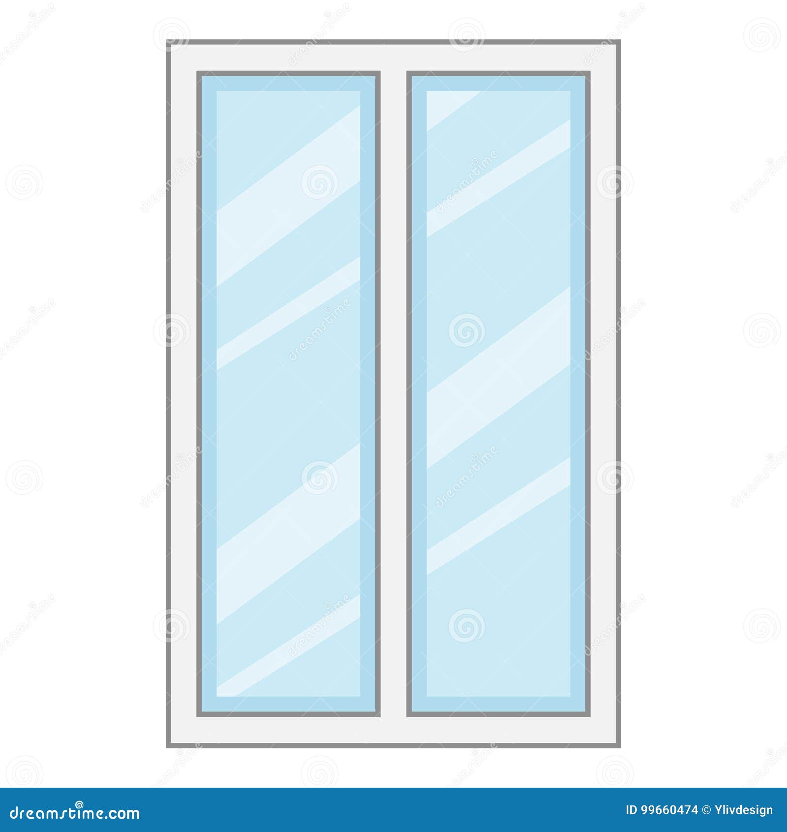 Facade Window Frame Icon, Cartoon Style Stock Vector - Illustration of  front, background: 99660474