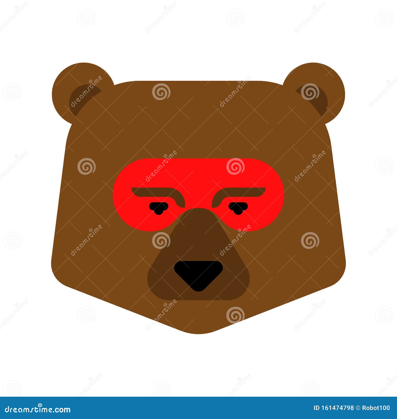 Faccia Del Supereroe Dell'orso Super Bestia in Maschera Forte Testa Grizzly  Illustrazione Vettoriale - Illustrazione di scheda, bestia: 161474798