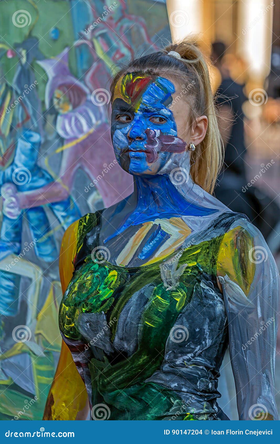Face And Body Painting Of A Woman Editorial Stock Image Image Of