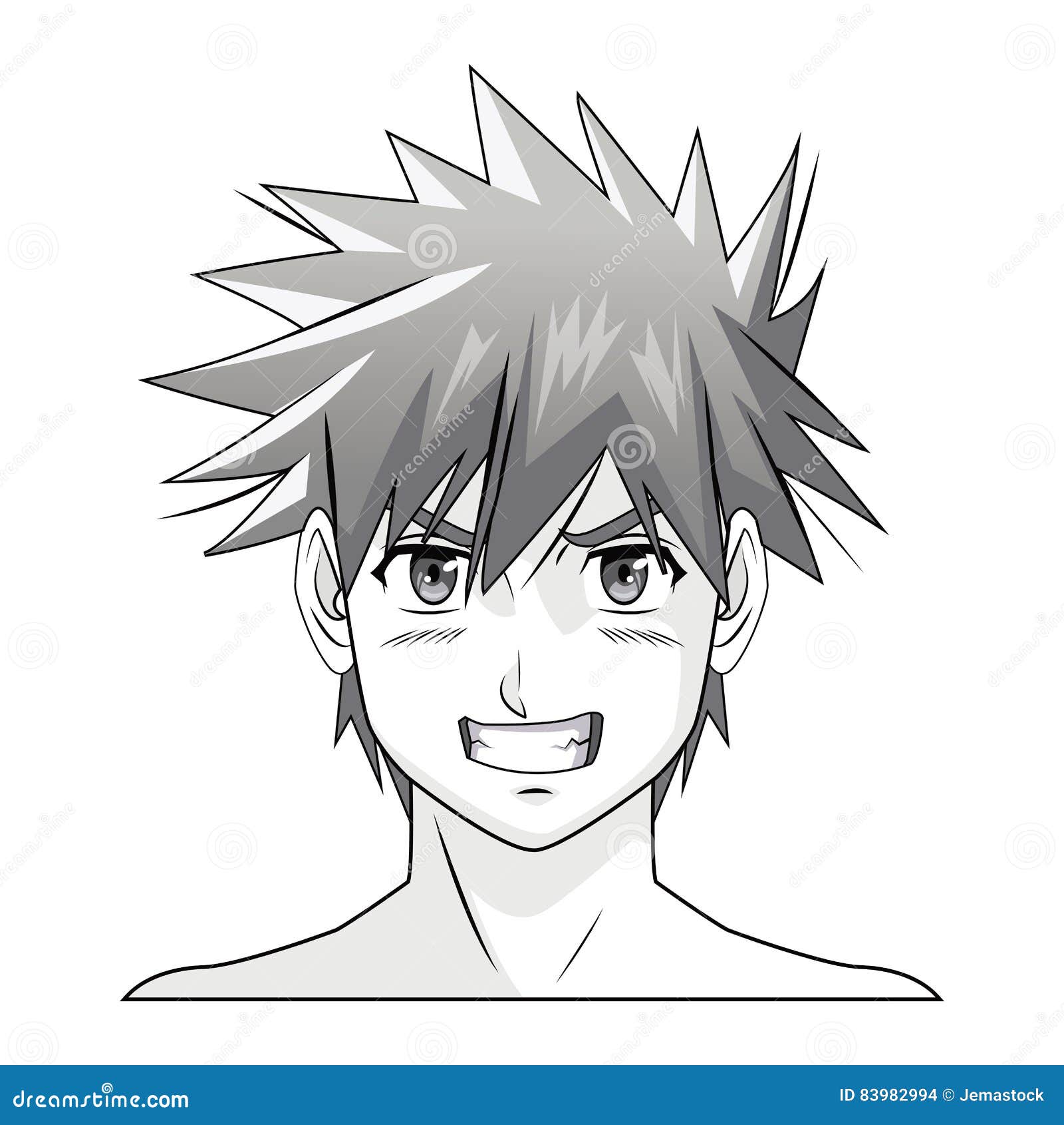 Boy anime male manga cartoon icon graphic Vector Image