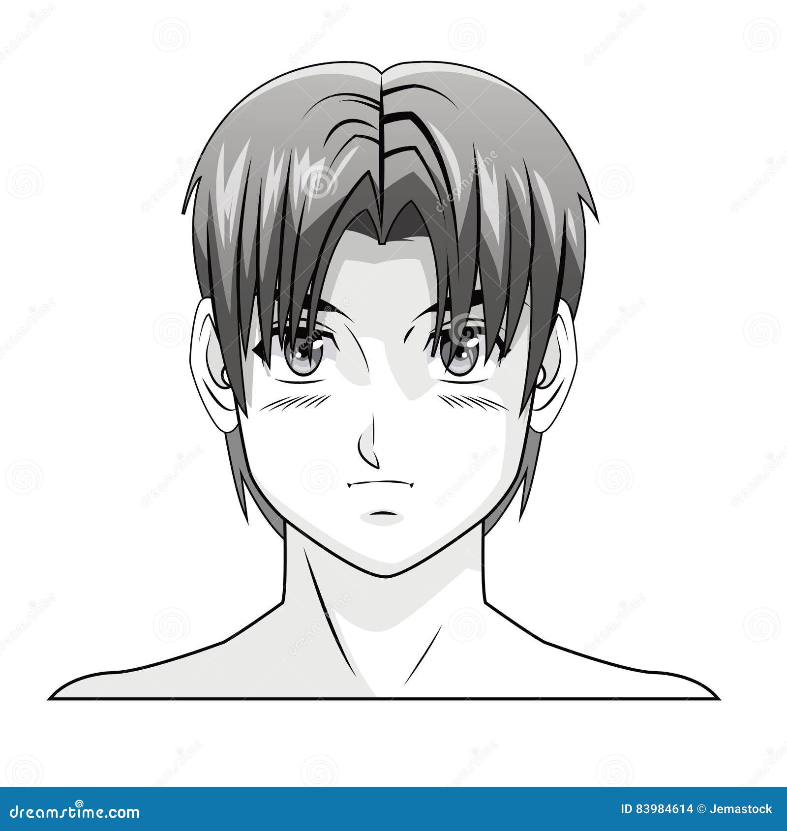 anime guy side view face