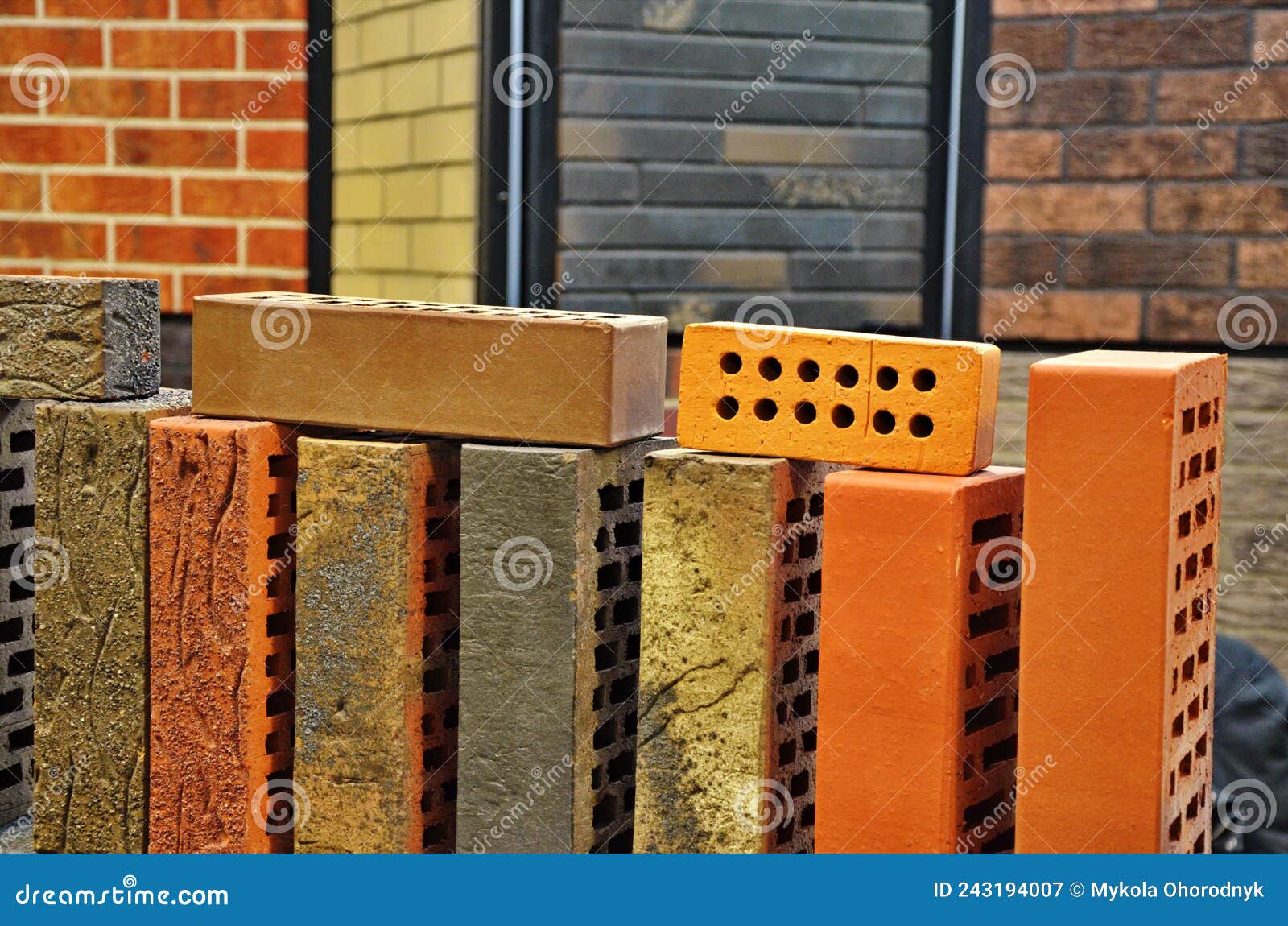 Face Brick.Several Brown Decorative Facing Brick Stock Image Image of