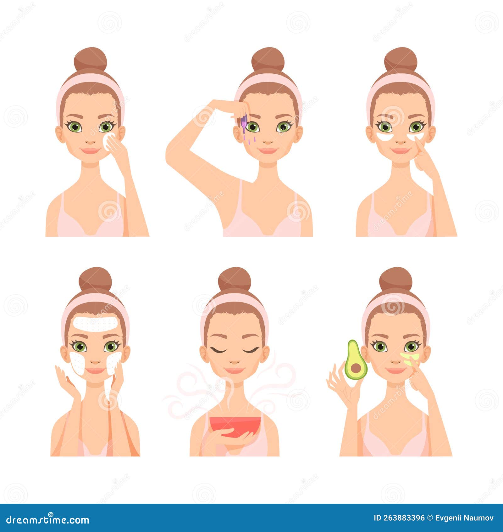 Face Care Routine With Young Woman With Headband Engaged In Daily face-care-routine-with-young-woman-with-headband-engaged-in-daily