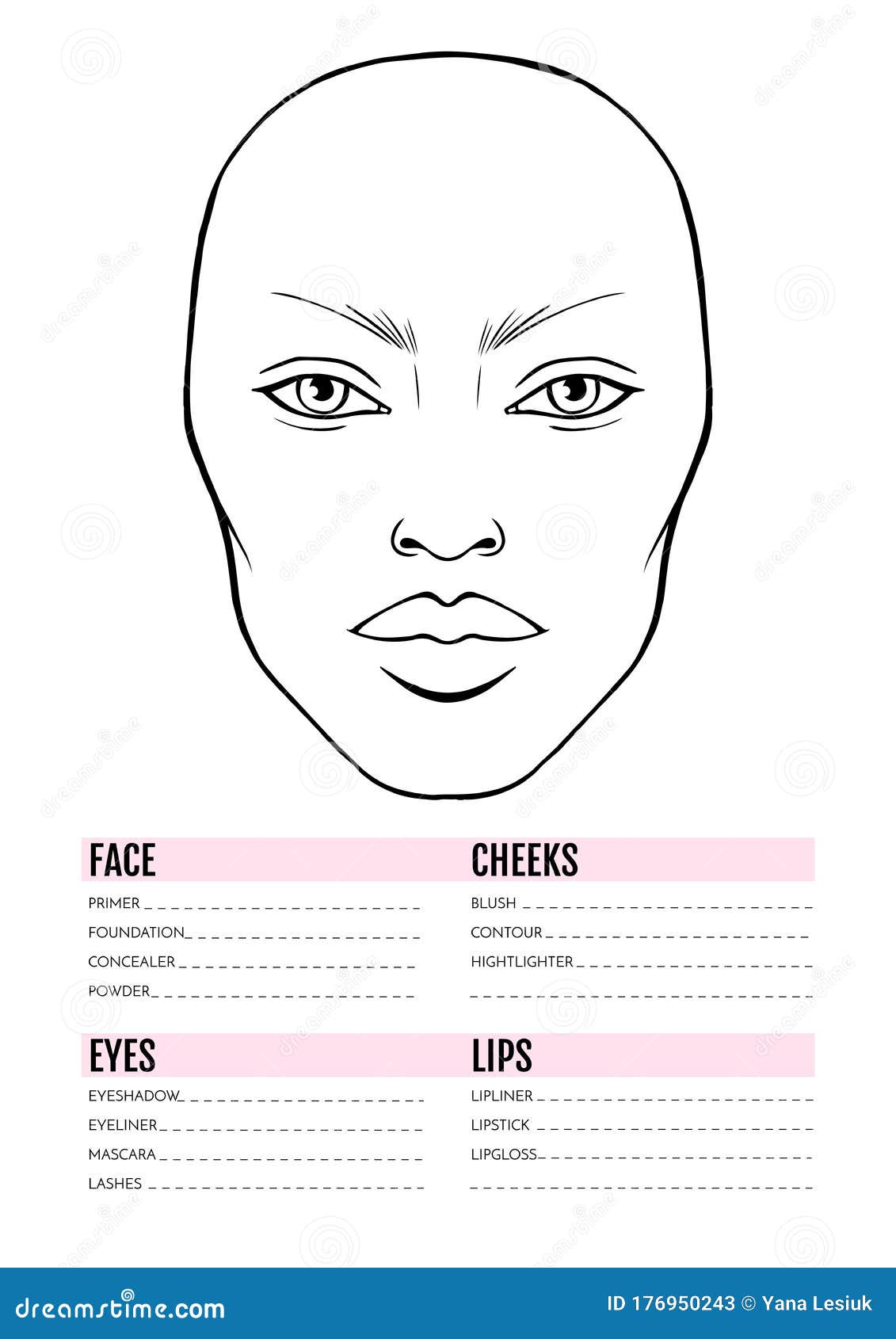 face-chart-blank-makeup-artist-vector-template-stock-vector-illustration-of-lady-harmony