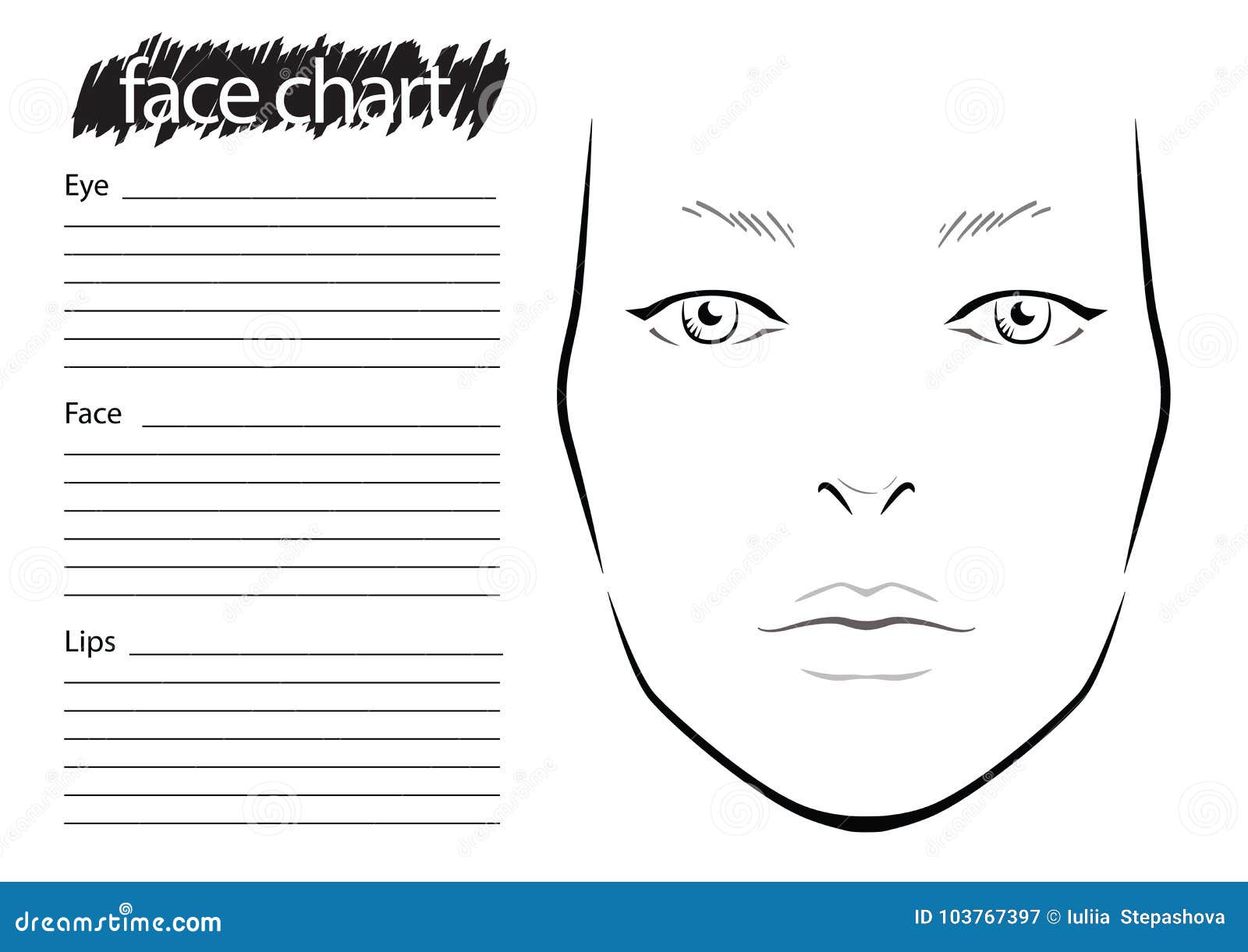 Blank Makeup Face Chart Template