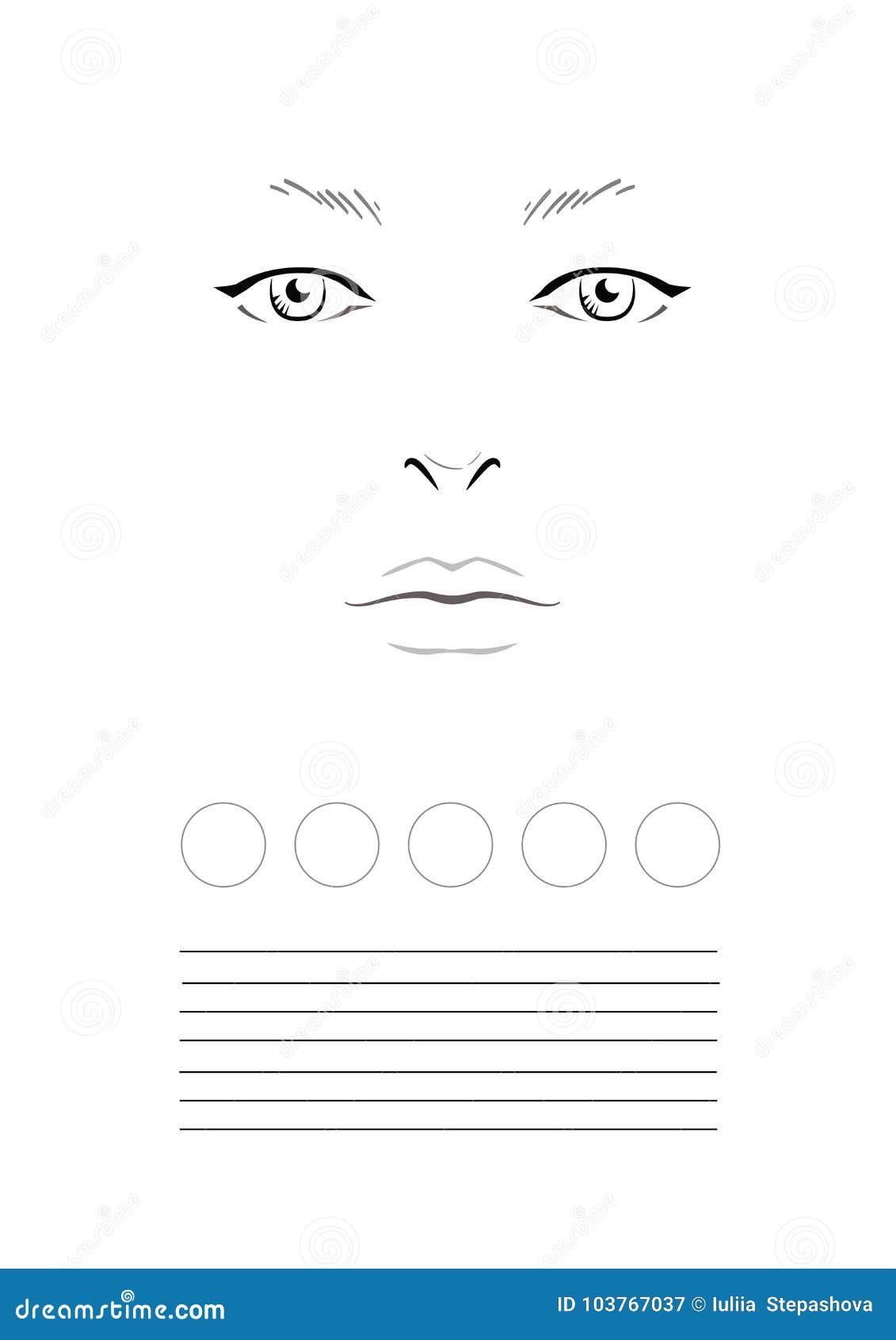 Makeup Paper Face Chart