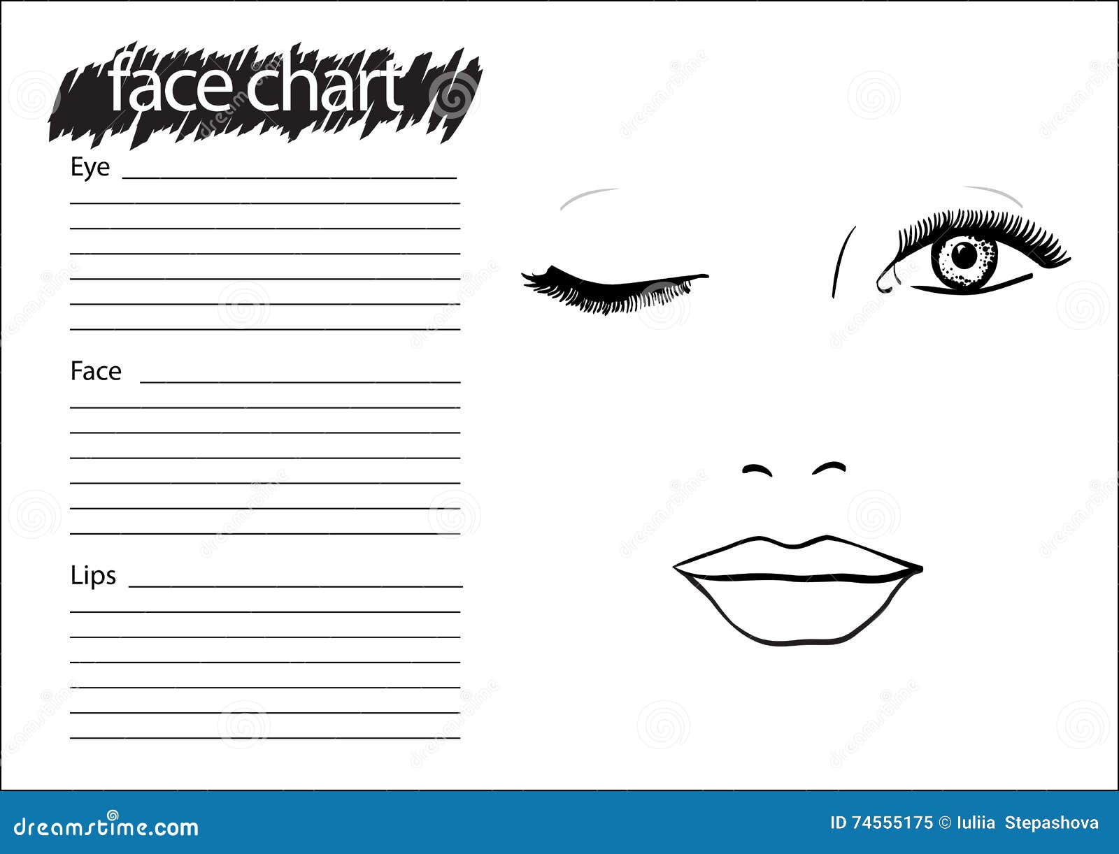 Cosmetic Face Chart