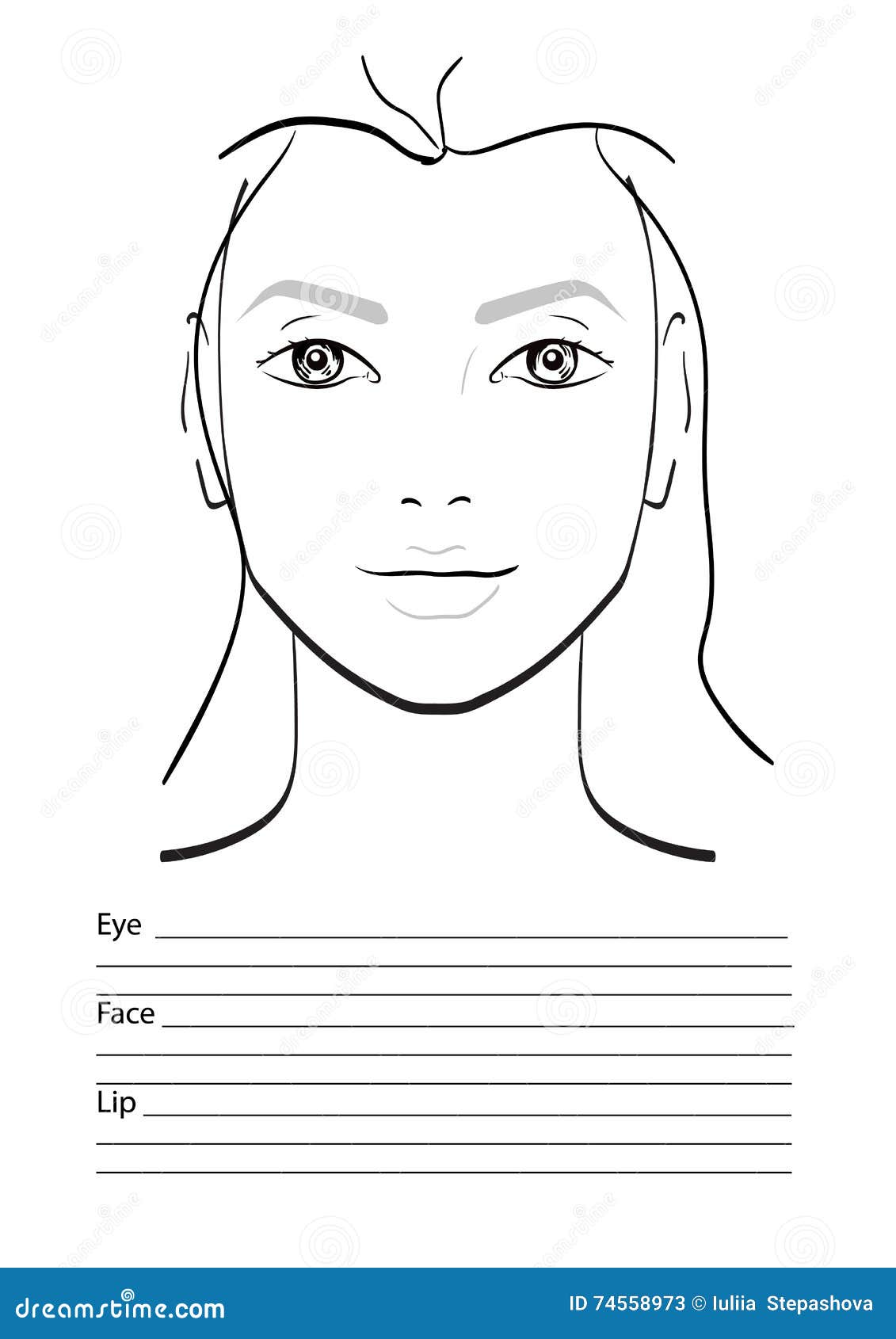 Makeup Artist Face Chart Template