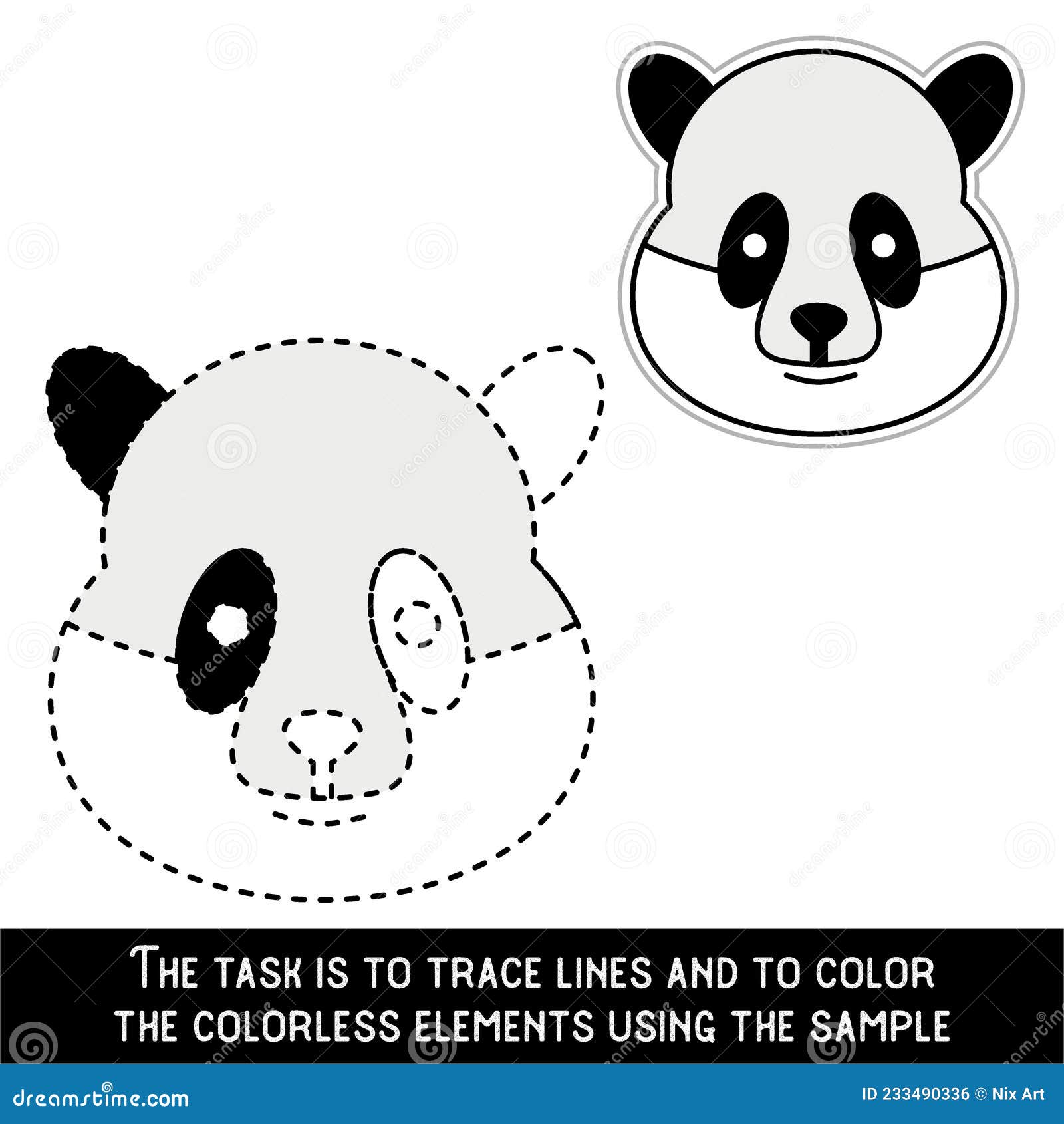 Livro De Colorir De Uma Garota Panda Bonita Do Kawaii Imagem de