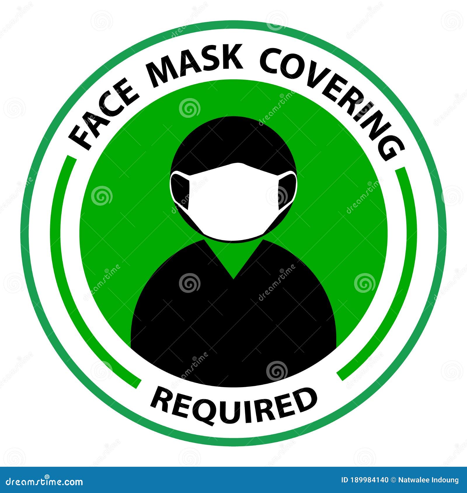 face covering required or no face mask no entry round badge sticker sign