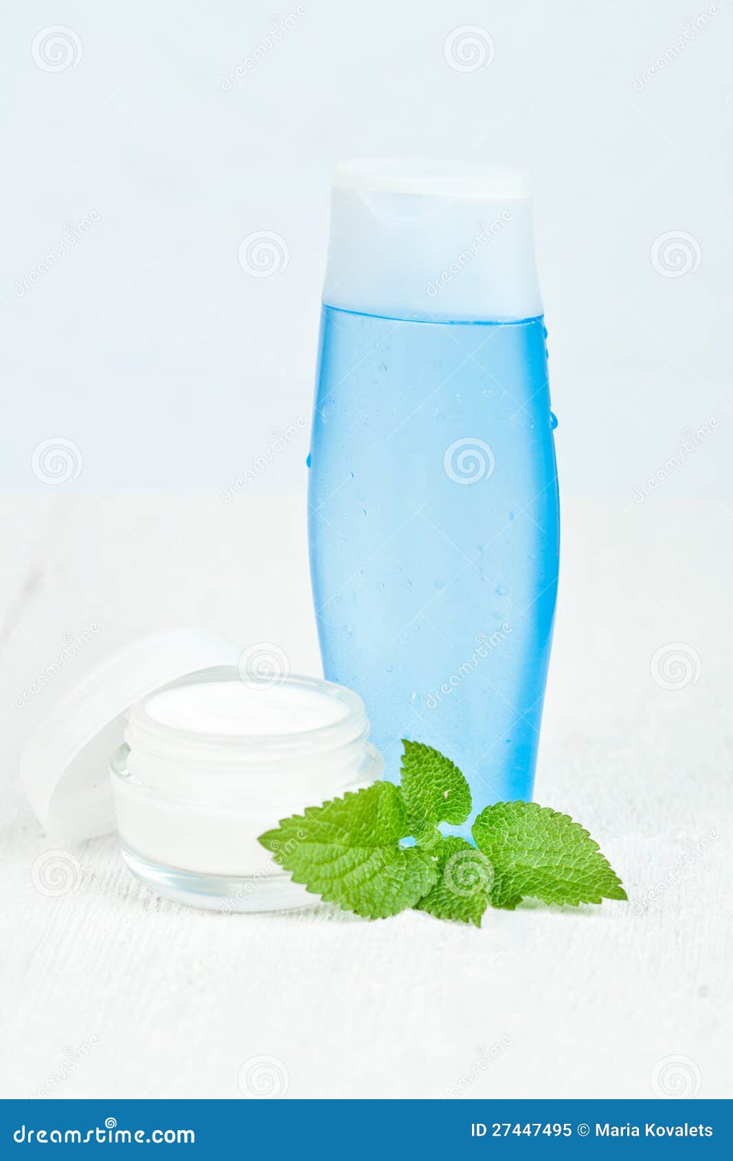 Face Cream and Lotion with Urtica Leaves Stock Image Image of space