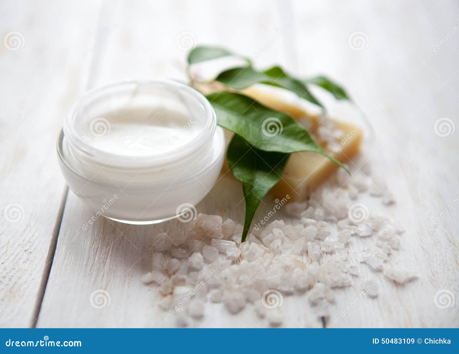 Face cream with sea salt stock image. Image of massage 50483109