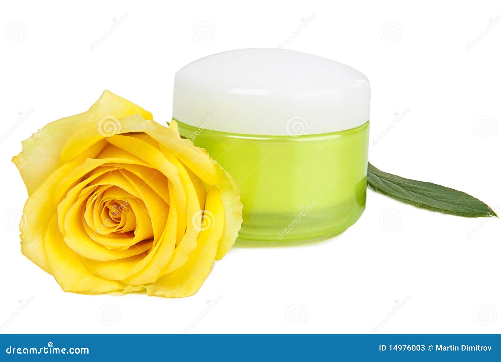 Face Cream and yellow rose stock image. Image of lotion 14976003