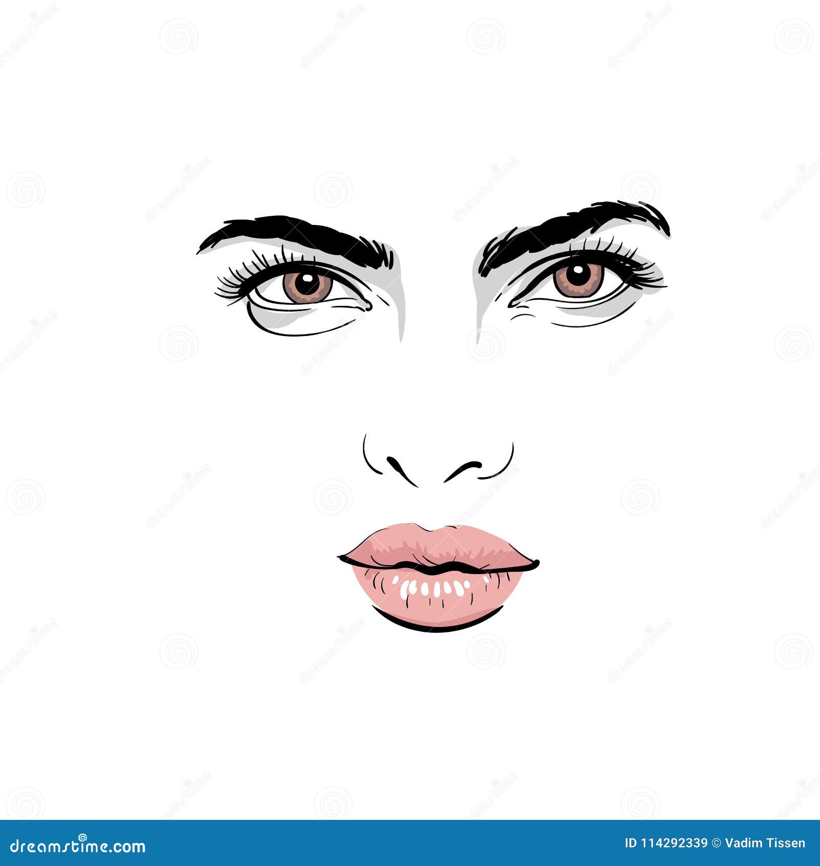 Desenho da face da mulher