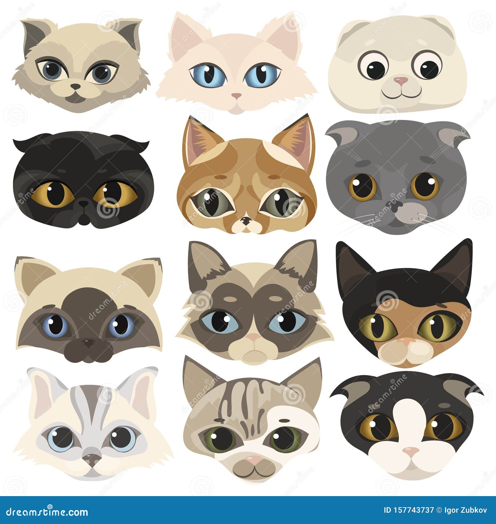 Desenho Animado De Gato. Vetor De Clipart De Gatos Ilustração do