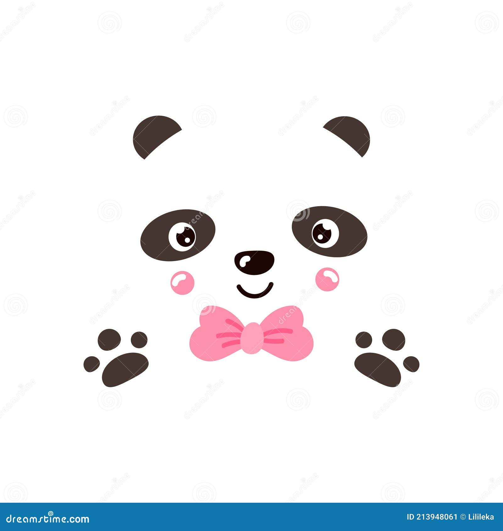 Panda bonito sobre desenho de parede, Vetor Premium