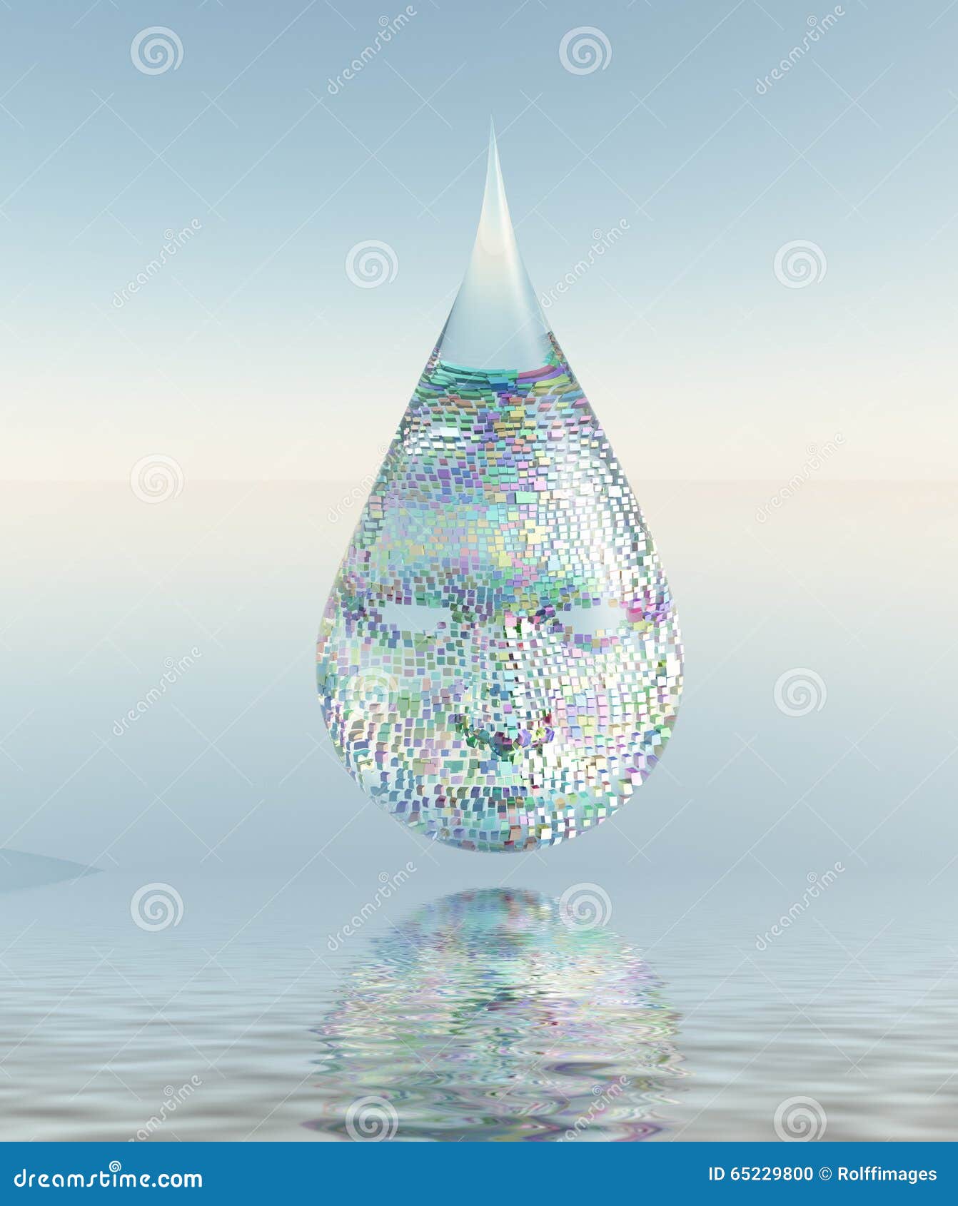 Face in droplet stock illustration. Illustration of magic 65229800