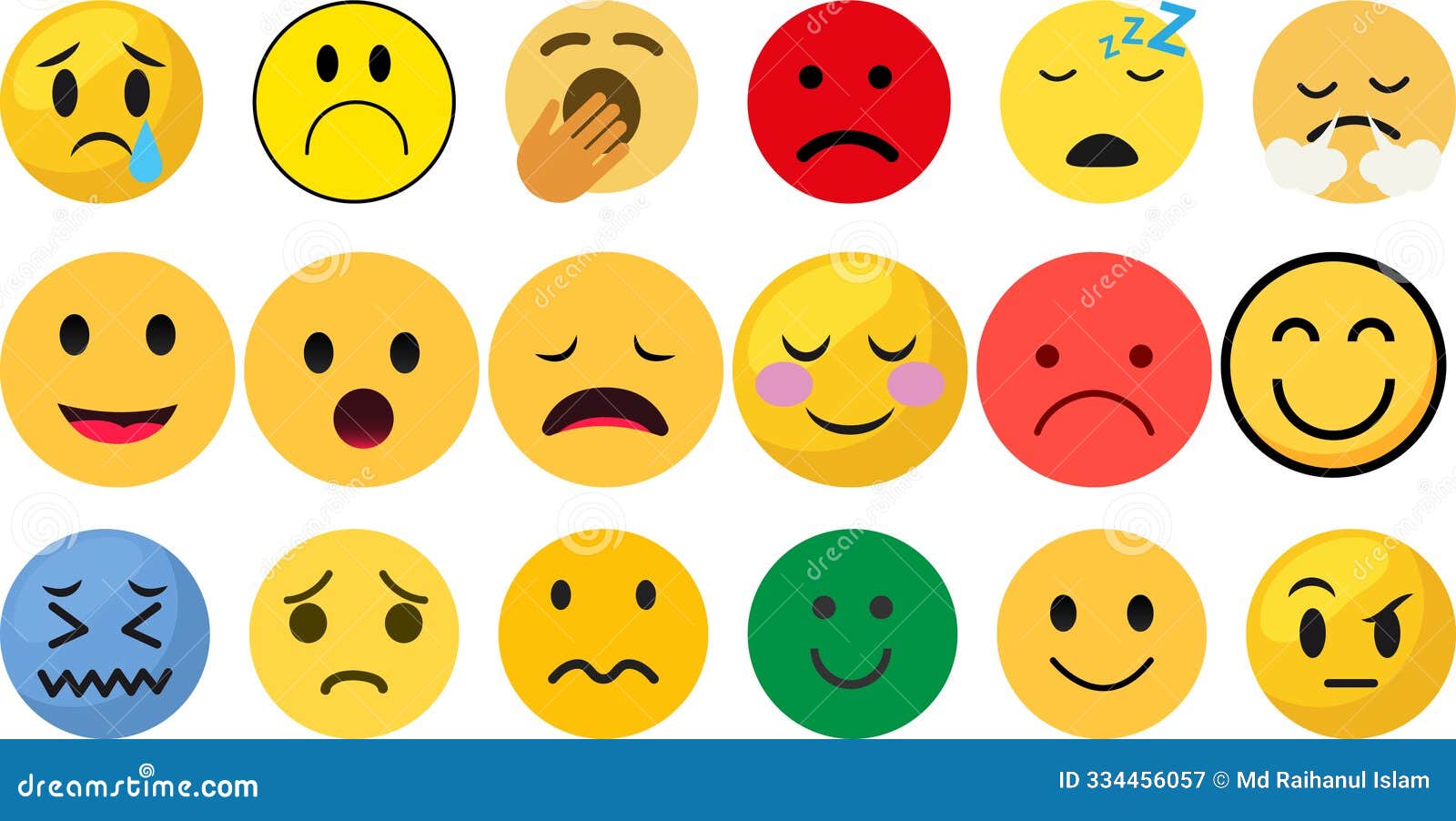 face emotion icons set collection