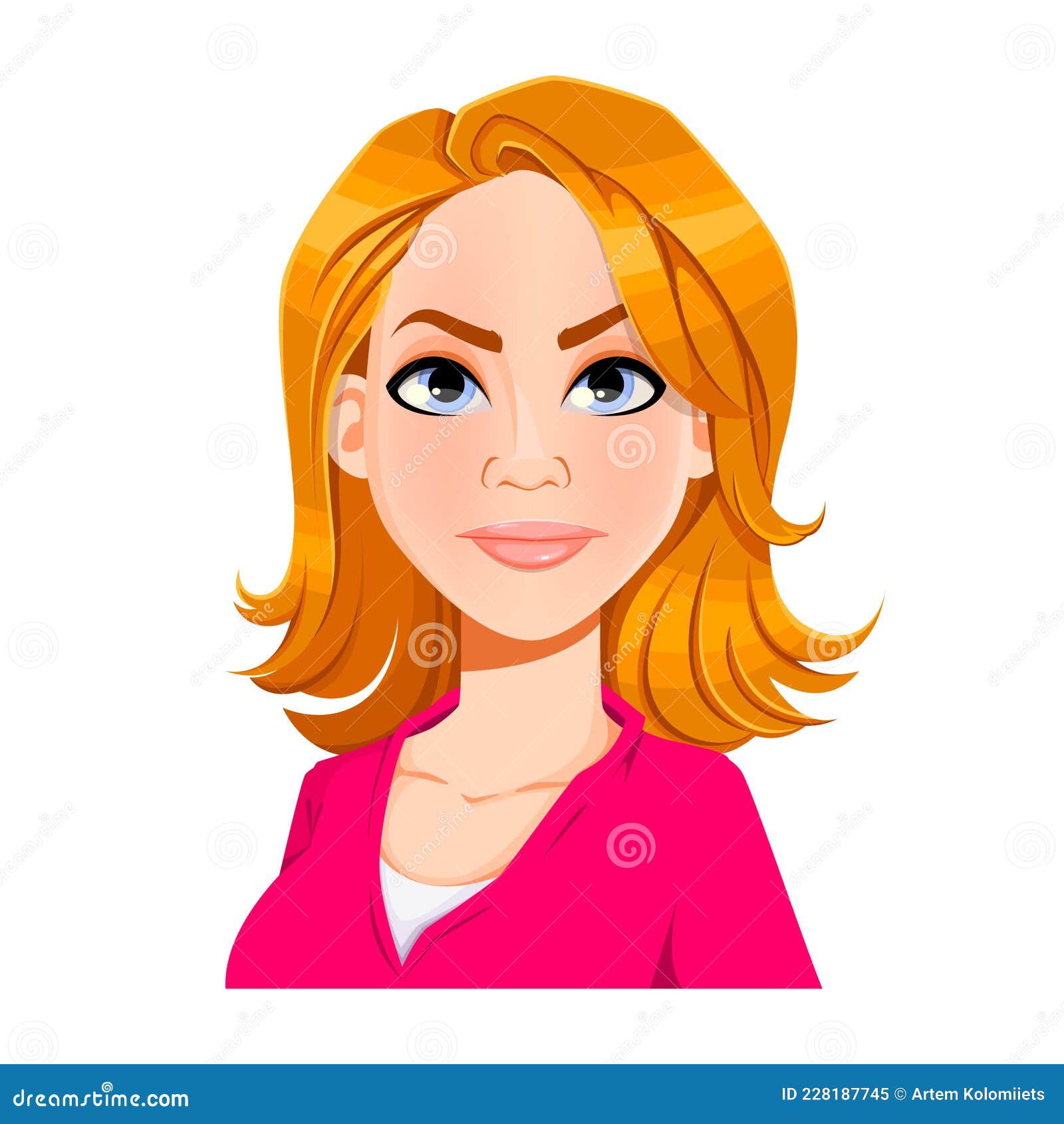 Face Expression of Beautiful Woman, Angry Stock Vector - Illustration of  angry, emotional: 228187745