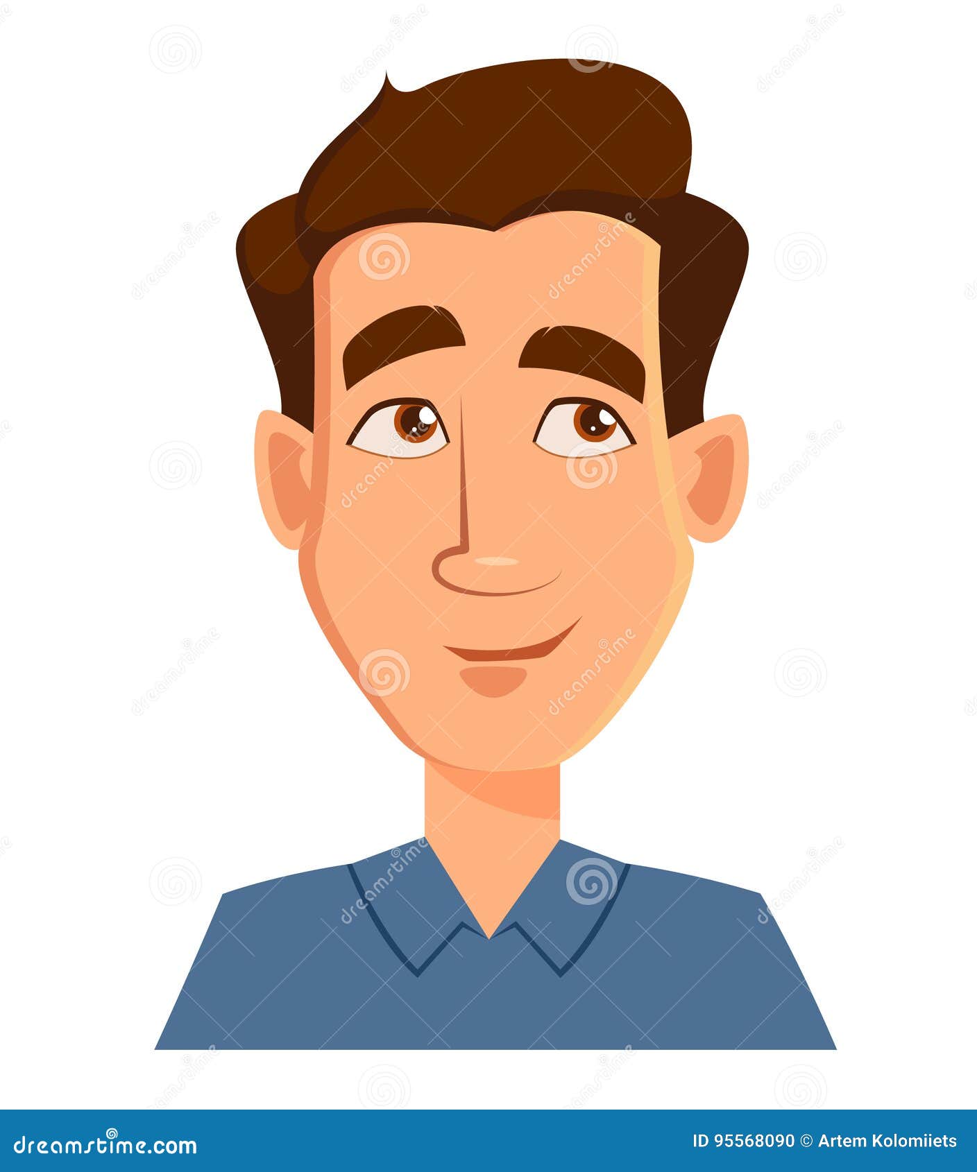 Face Expression of a Man - Thinking. Male Emotions. Handsome Cartoon  Character Stock Vector - Illustration of charming, human: 95568090